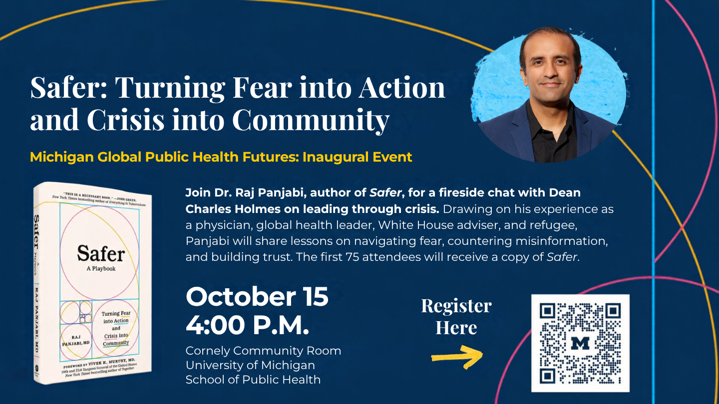 Event Flyer for Safer: Turning Fear into Action and Crisis into Community
